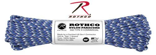 166 Rothco Nylon Paracord 550lb 100 Ft / Blue Camo