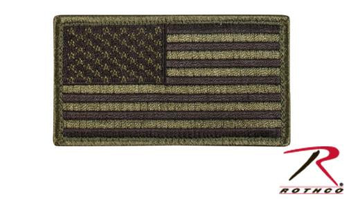 17783 Rothco US Flag Patch W/ Hook Back - OD/Black