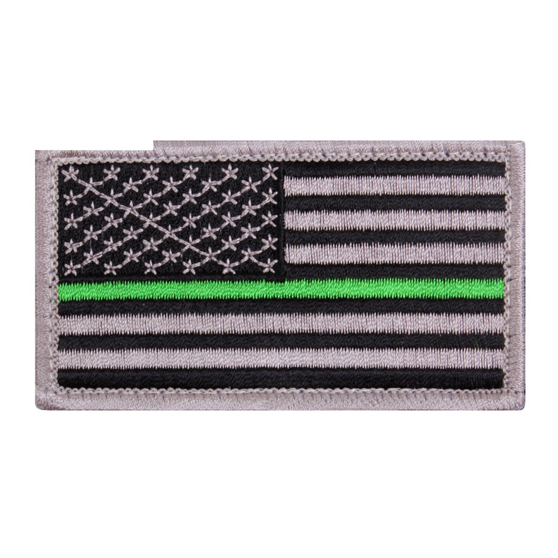 1893 Rothco Thin Green Line US Flag Patch - Hook Back