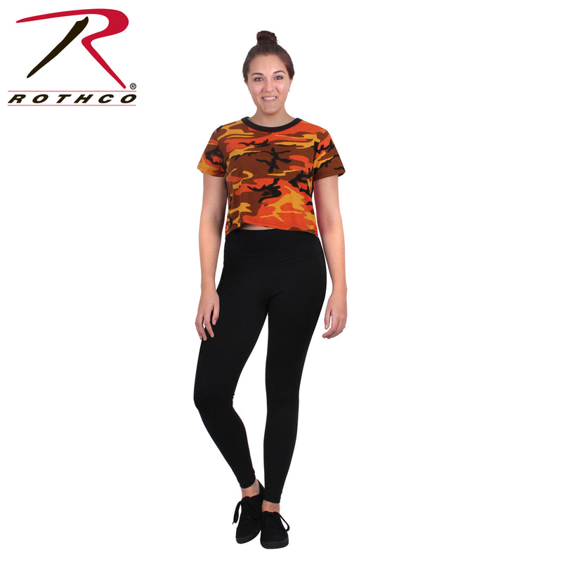 1942 Rothco Women's Camo Crop Top - Savage Orange Camo