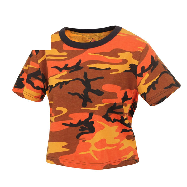 1942 Rothco Women's Camo Crop Top - Savage Orange Camo