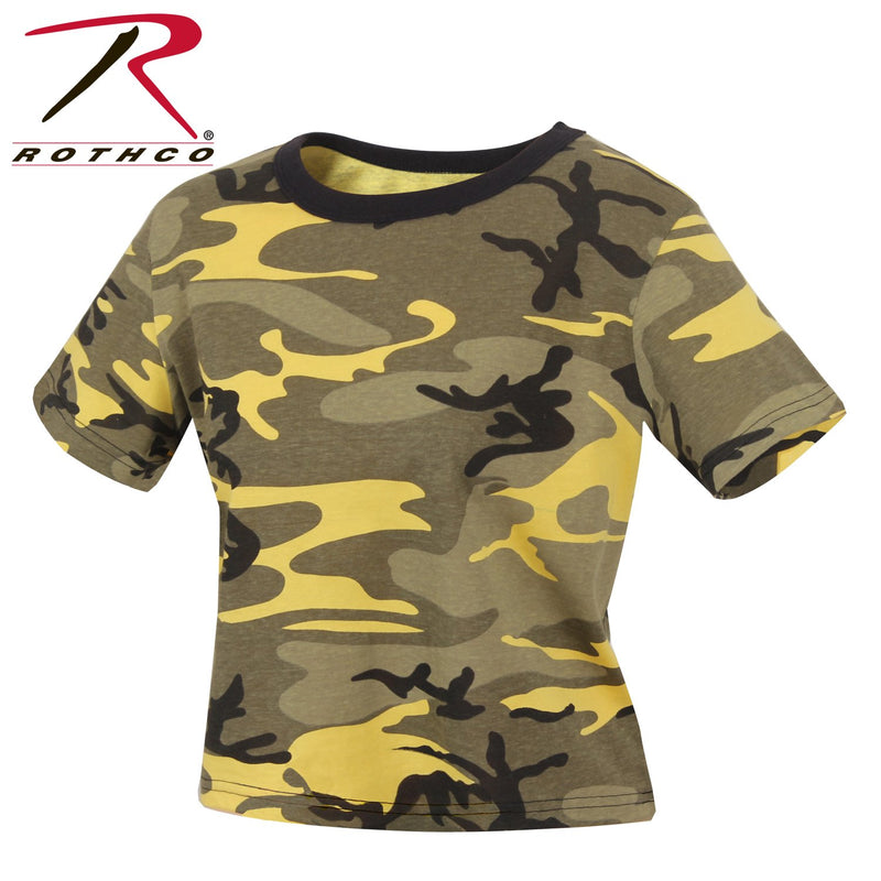 1944 Rothco Women's Camo Crop Top - Stinger Yellow Camo