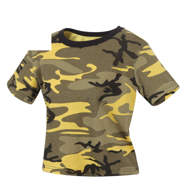 1944 Rothco Women's Camo Crop Top - Stinger Yellow Camo