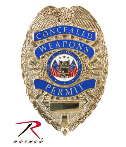 1946 Rothco Deluxe Badge-concealed Weapons Permit/ Gold