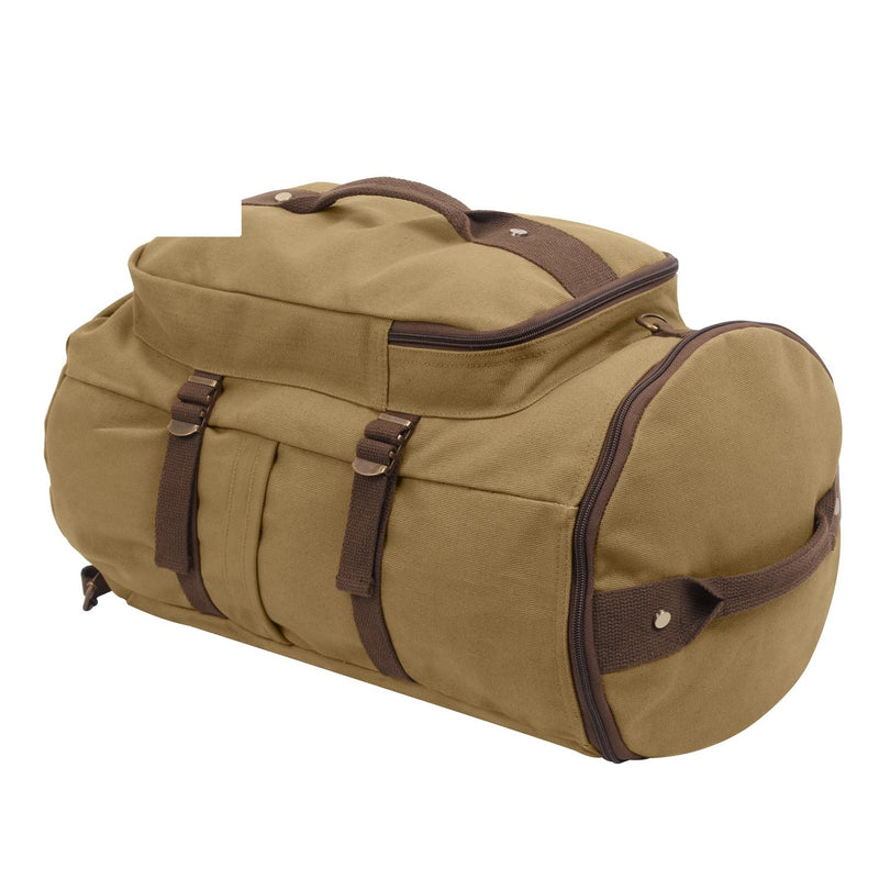 2225 Rothco Convertible 19" Canvas Duffle/Backpack - Coyote & Brown