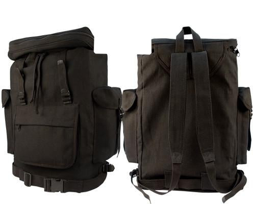 2305 ROTHCO CANVAS EUROPEAN RUCKSACK - BLACK