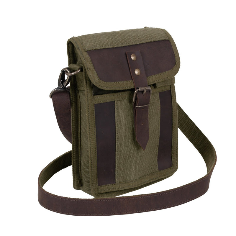 2349 Rothco Canvas Travel Portfolio Bag With Leather Accents