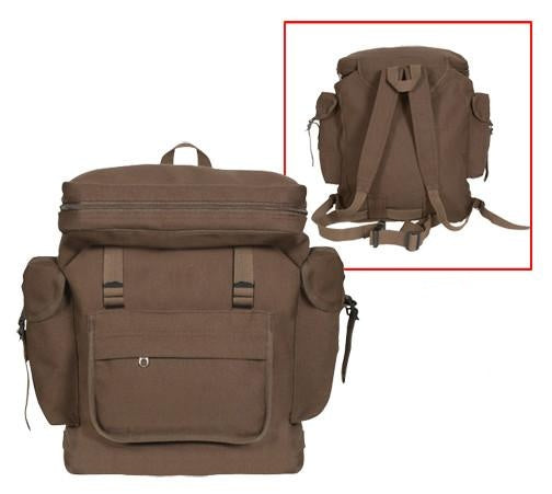 2384 ROTHCO CANVAS EUROPEAN RUCKSACK - EARTH BROWN
