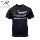 2693 Rothco Thin Green Line Distressed Flag T-Shirt - Black