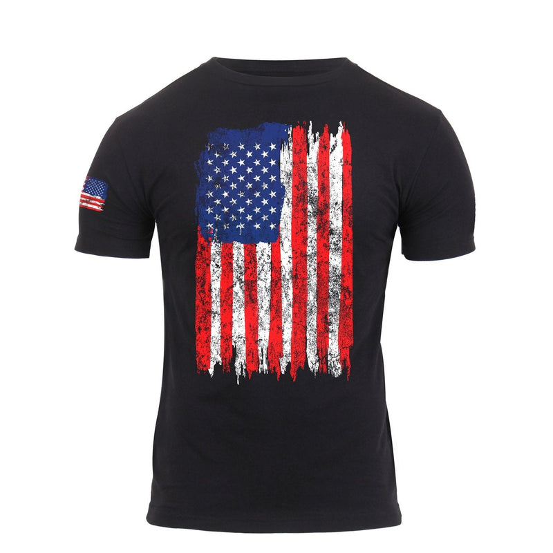2713 Rothco Distressed US Flag Athletic Fit T-Shirt - Red / White / Blue