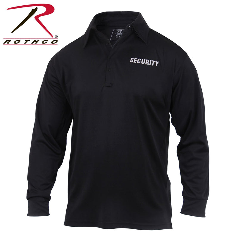 2716 Rothco Moisture Wicking Long Sleeve Security Polo - Black