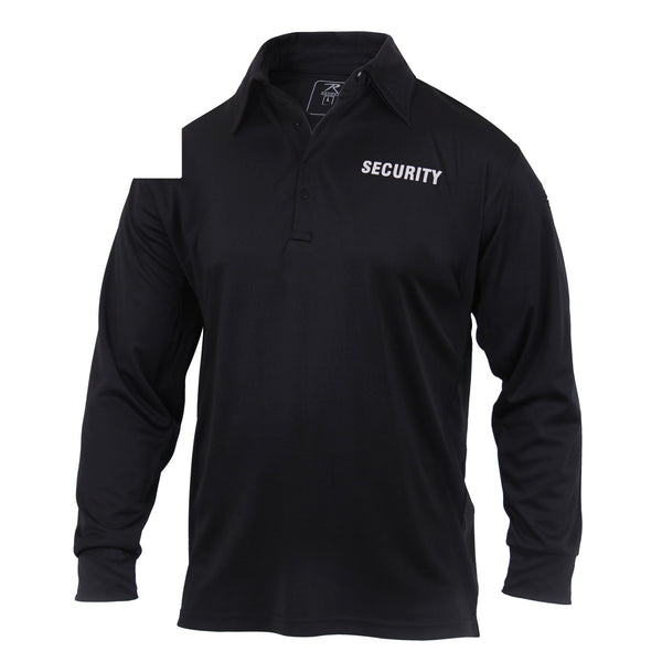 2716 Rothco Moisture Wicking Long Sleeve Security Polo - Black