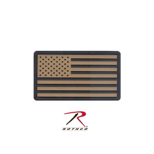 27782 Rothco Pvc Us Flag Patch W/ Hook Back - Khaki/blk