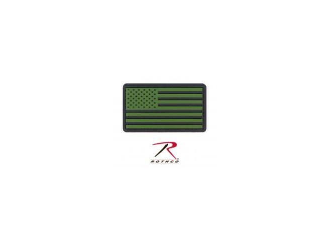 27783 Rothco Pvc Us Flag Patch W/ Hook Back - Od/black
