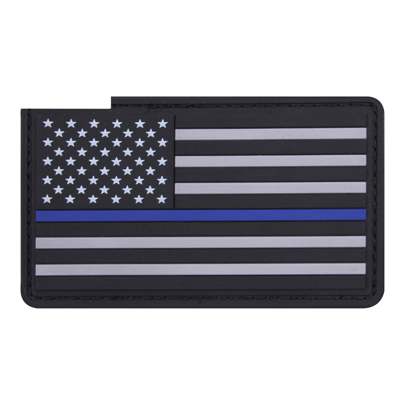 27789 Rothco PVC Thin Blue Line Flag Patch - Hook Back