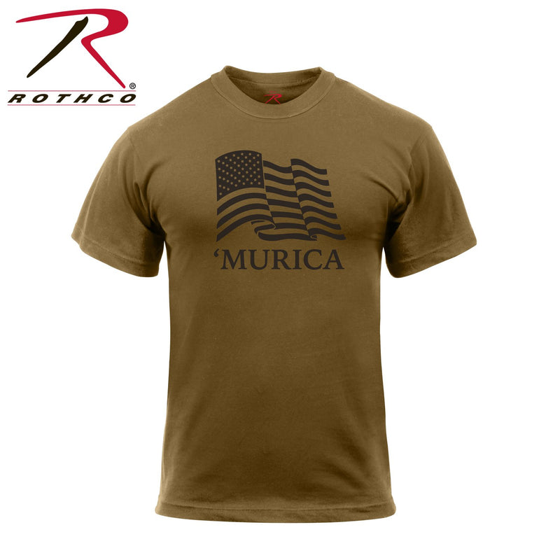 2923 Rothco 'Murica US Flag T-Shirt - Coyote Brown