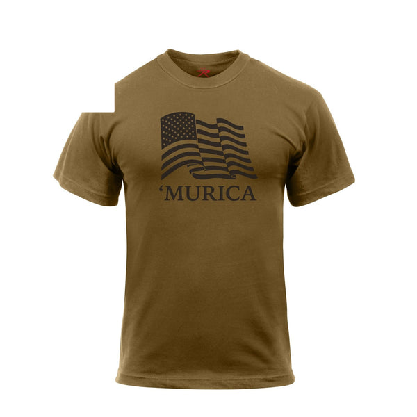 2923 Rothco 'Murica US Flag T-Shirt - Coyote Brown