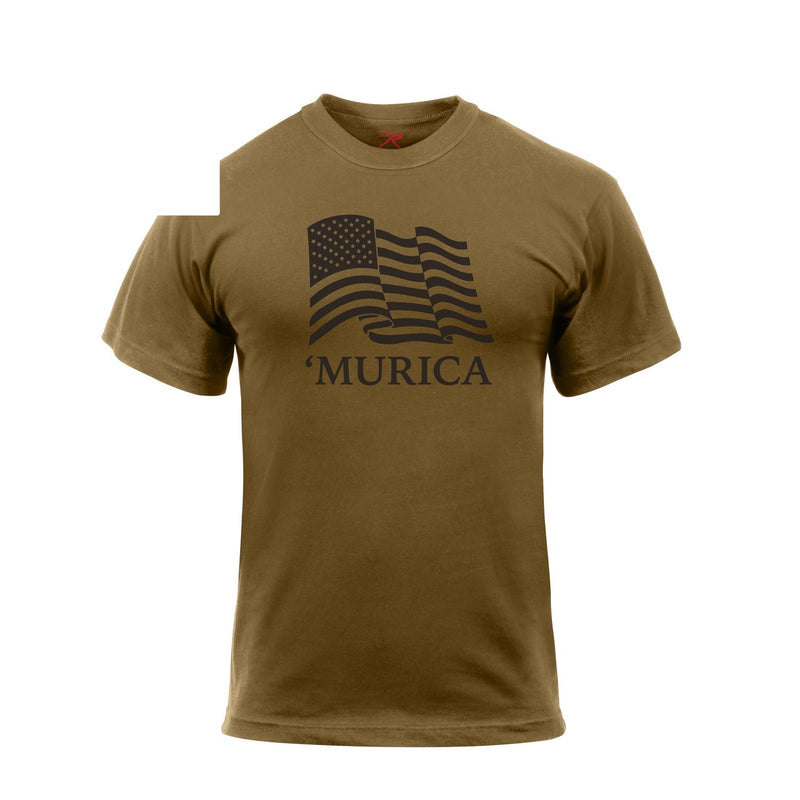 2923 Rothco 'Murica US Flag T-Shirt - Coyote Brown