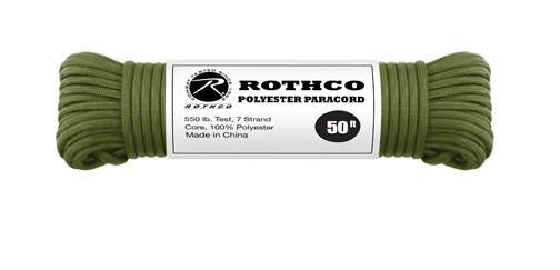 30700 Rothco Olive Drab 50' Rothco Polyester 550 lb Test Commercial Paracord