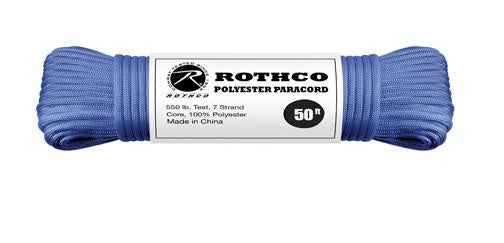 30708 Rothco Royal Blue 50' Rothco Polyester 550 lb Test Commercial Paracord