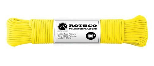 30804 Rothco Polyester Paracord-100 Ft / Safety Yellow
