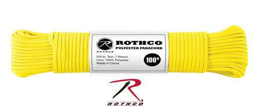 30804 Rothco Polyester Paracord-100 Ft / Safety Yellow
