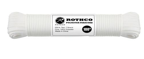 30811 Rothco Polyester Paracord - 100 Ft / White