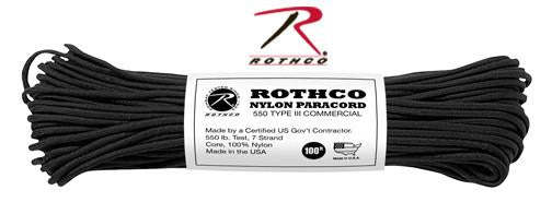 308 Rothco Nylon Paracord 550lb 100 Ft / Black