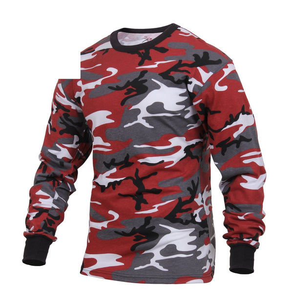 3173 Rothco Long Sleeve Colored Camo T-Shirt - Red Camo