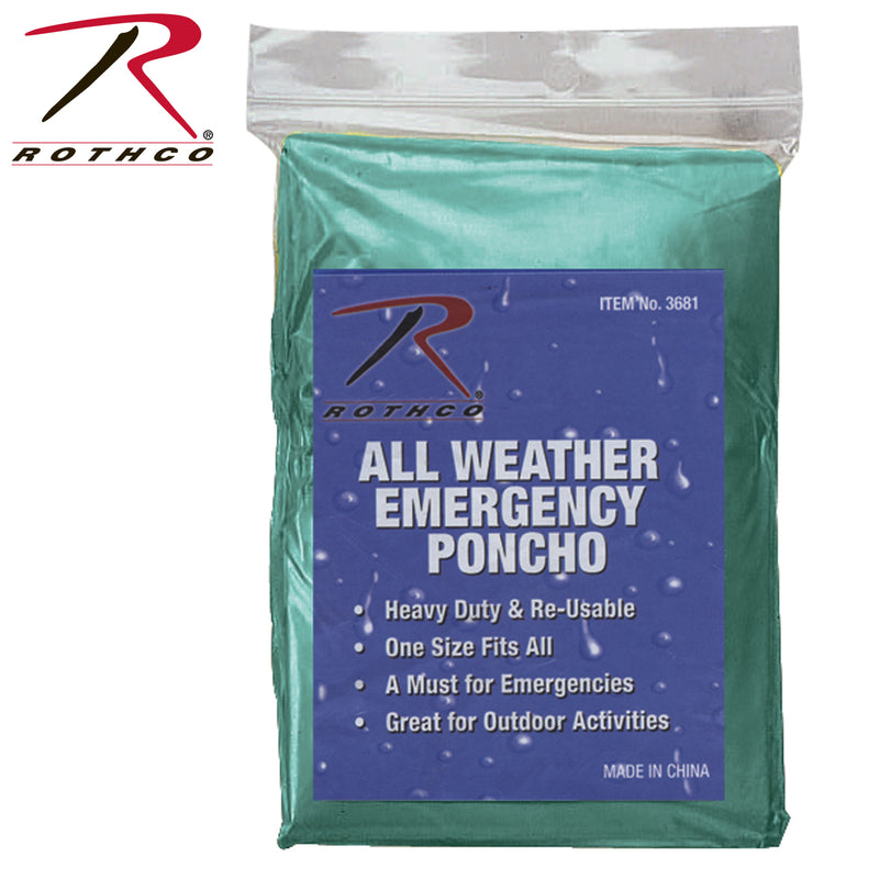 3681 Rothco All Weather Emergency Poncho
