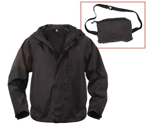 3754 Rothco Packable Rain Jacket - Black
