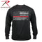 3920 Rothco Thin Red Line Long Sleeve T-shirt- Black