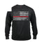 3920 Rothco Thin Red Line Long Sleeve T-shirt- Black