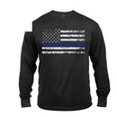 3925 Rothco Long Sleeve Thin Blue Line T-Shirt - Black