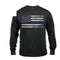 3925 Rothco Long Sleeve Thin Blue Line T-Shirt - Black