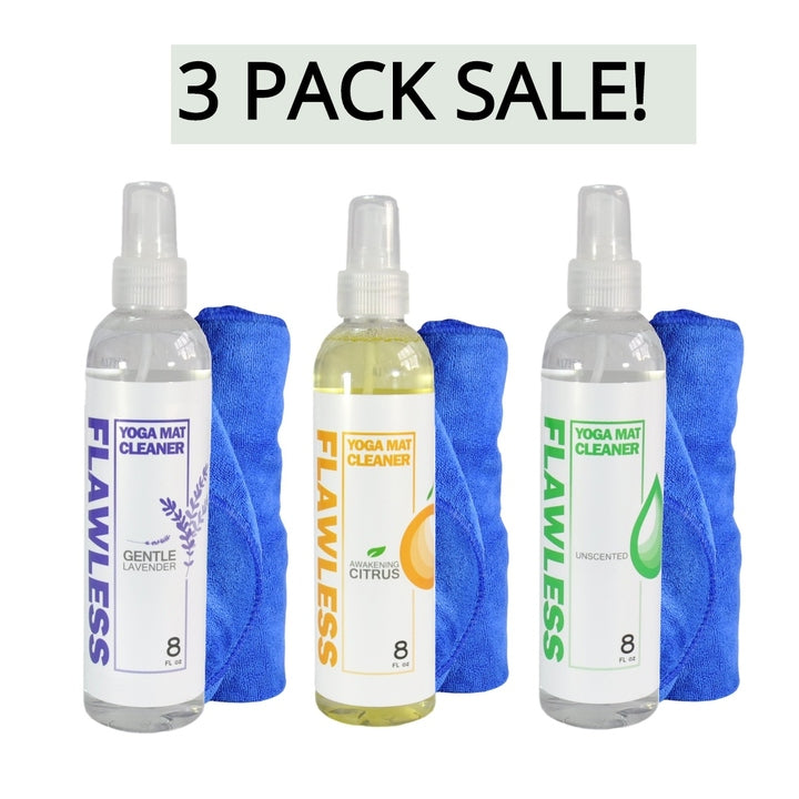 Flawless Yoga Mat Cleaner 3 Pack (8 oz each Bottle)