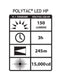 Polytac Flashlight LED HP with Lithium Batteries