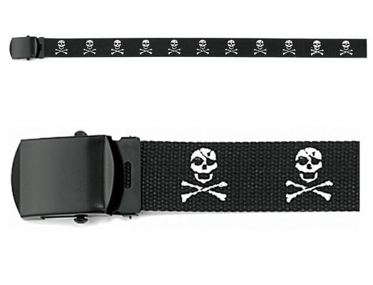 4284 Rothco Black Jolly Roger Web Belts 54