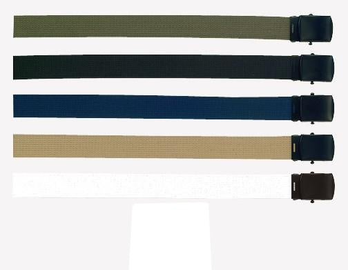 4343 MILITARY COLOR WEB BELTS W/BLACK BUCKLE