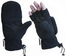 4395 Rothco Black Fleece Sniper Fingerless Gloves/mittens