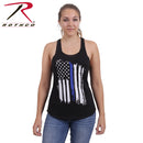 44770 Rothco Women Thin Blue Line Flag Racerback Tank Top - Black