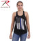 44770 Rothco Women Thin Blue Line Flag Racerback Tank Top - Black
