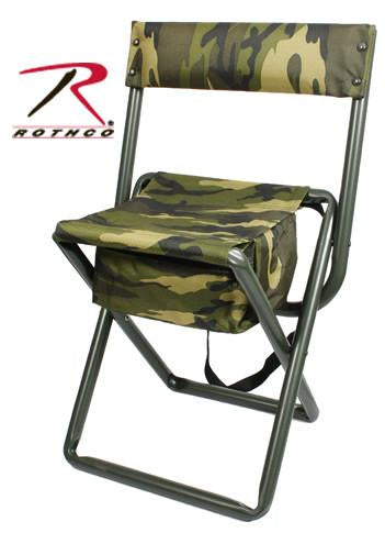 4578 Rothco Deluxe Folding Chair With Pouch, Woodland Camo