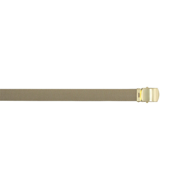4641 Rothco 54" Khaki Nylon Web Belt w/Brass Buckle