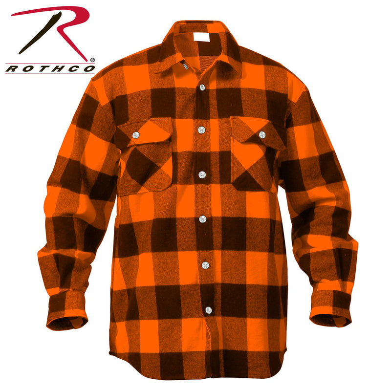 4672 Rothco Extra Heavyweight Buffalo Plaid Flannel Shirts - Orange Plaid