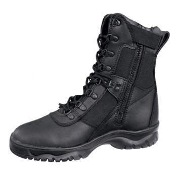 Rothco 5053 Mens Forced Entry Tactical Boots, Side Zip, 8" - Black