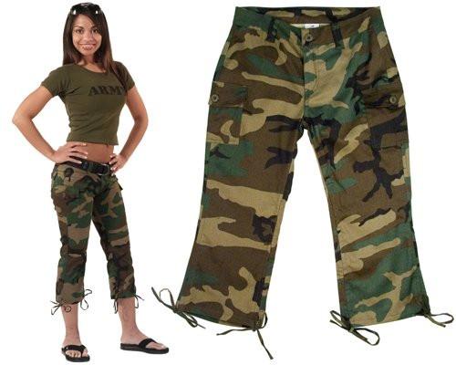 1040 Rothco Womens Camo Capri Pants - Woodland Camo