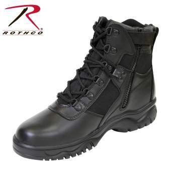 Rothco 5190 Mens 6 Side Zip Inch Blood Pathogen Resistant & Waterproof Tactical Boots - Black