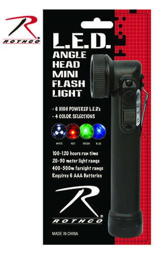 528 Rothco Black LED Mini Anglehead Flashlight