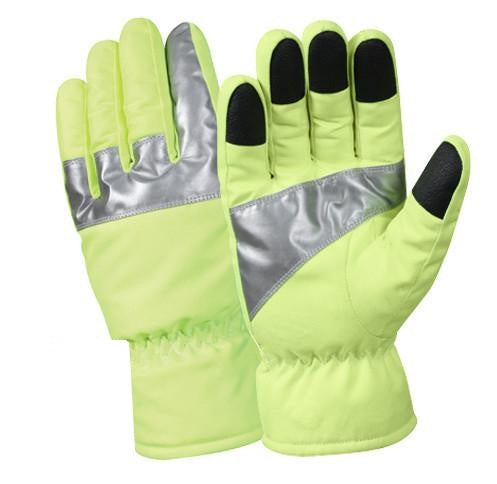 5487 ROTHCO SAFETY GREEN GLOVES WITH REFLECTIVE TAPE
